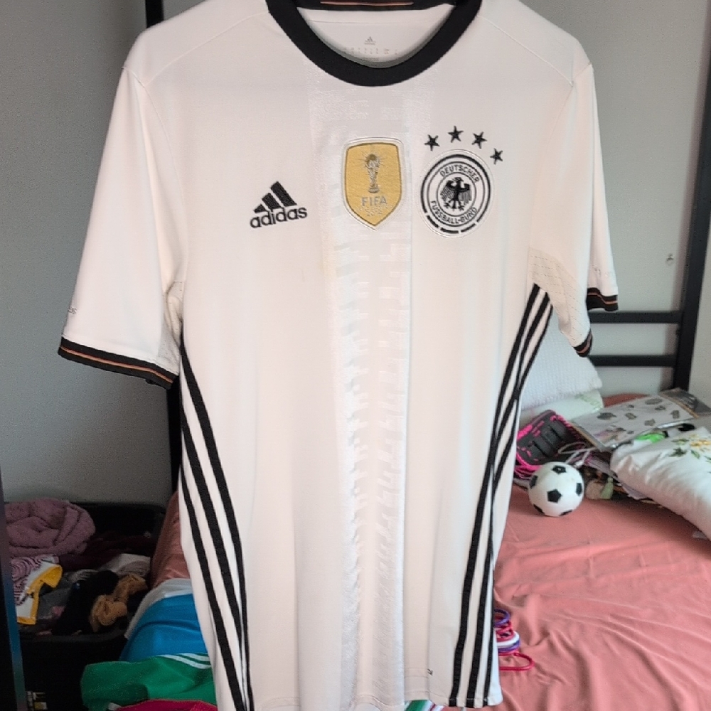 Adidas White Soccer Jersey with Black Details